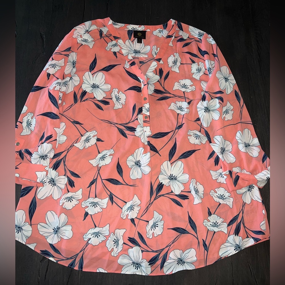 JM Collection Floral Printed Top